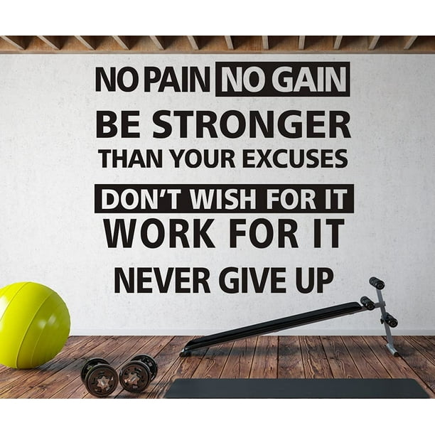 Your Excuses Workout Motivation Quotes Vinyl Art Sticker Home Gym Wall Decals